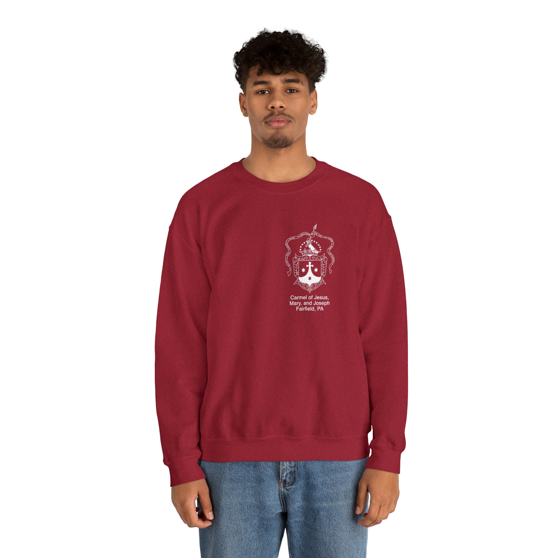 Caramel crew-neck sweater with logo